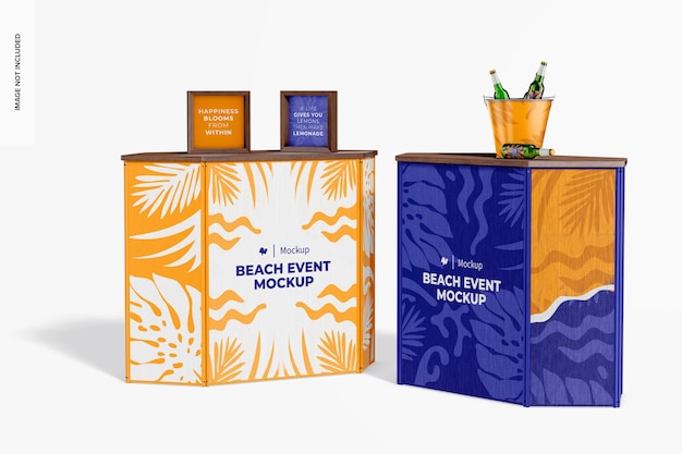 PSD beach promotional stands mockup