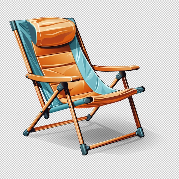 A beach relax chair isolated on transparent background