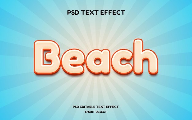 PSD beach text effect editable mockup