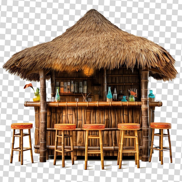 PSD beach tiki bar isolated on transparent background psd