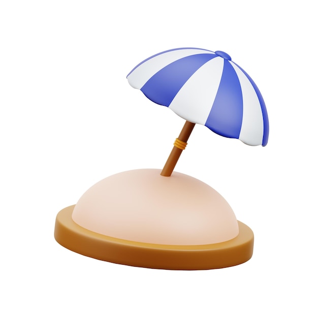 Beach Umbrella 3D Icon Illustratie.