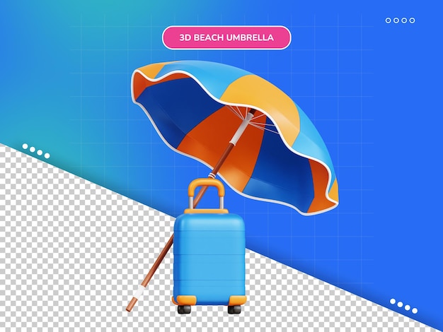 Iconica 3d dell'ombrello da spiaggia