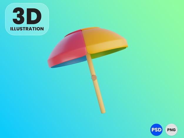 Beach umbrella 3d illustration