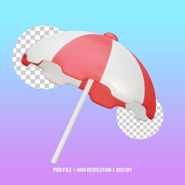 Beach umbrella 3d illustration