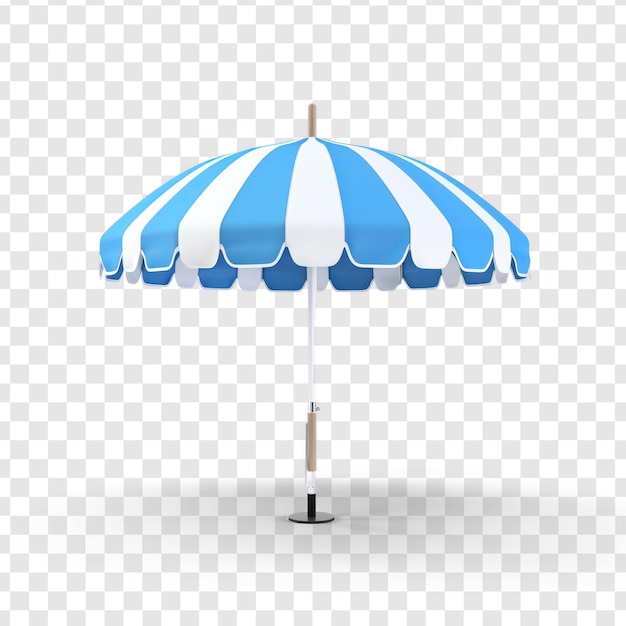 Beach Umbrella 3D rendering of a beach umbrella providing shade on transparency background PSD