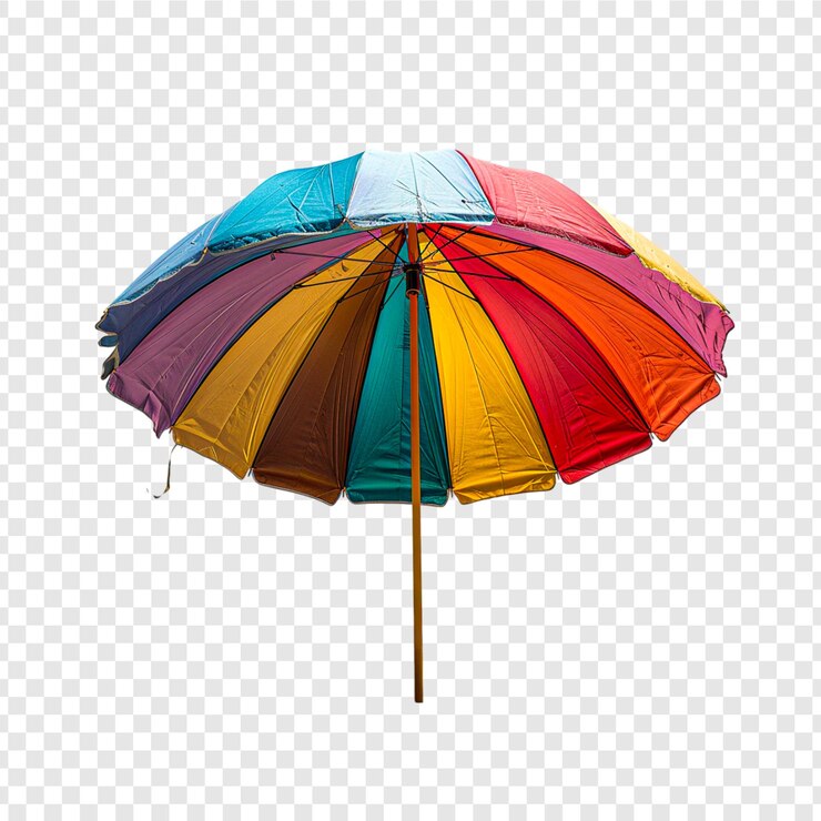 PSD beach umbrella isolated on transparent background