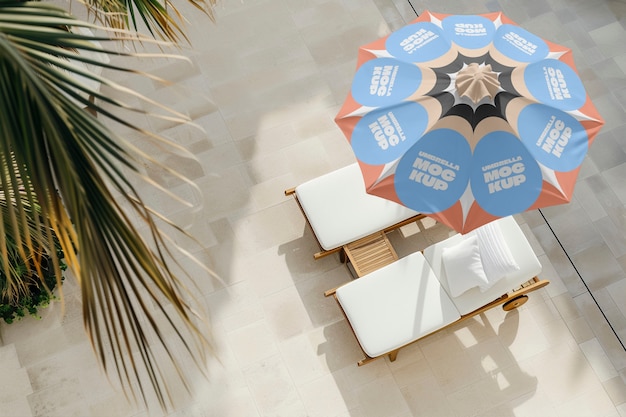 PSD beach umbrella mockup design