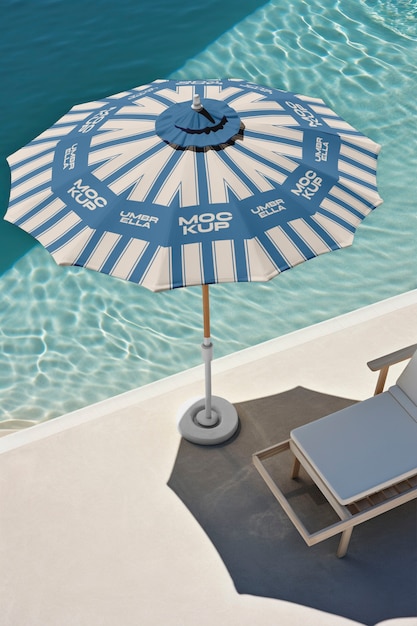 PSD beach umbrella mockup design