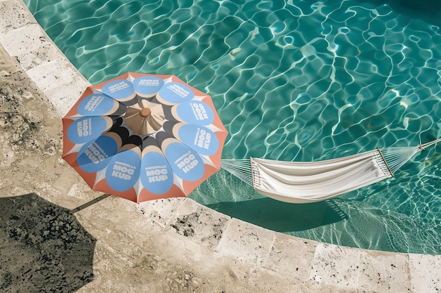 PSD beach umbrella mockup design