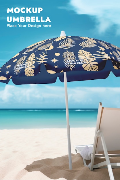 PSD beach umbrella mockup