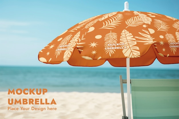 PSD beach umbrella mockup