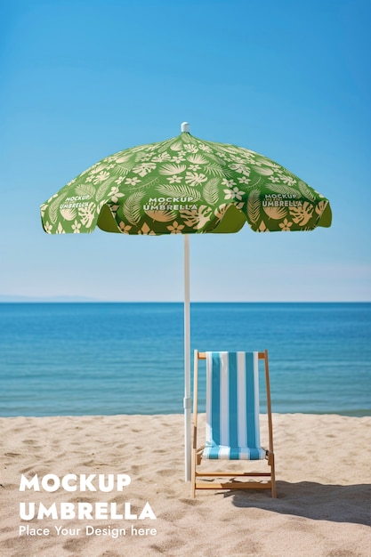 PSD beach umbrella mockup