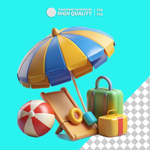 Beach umbrella and travel accessories