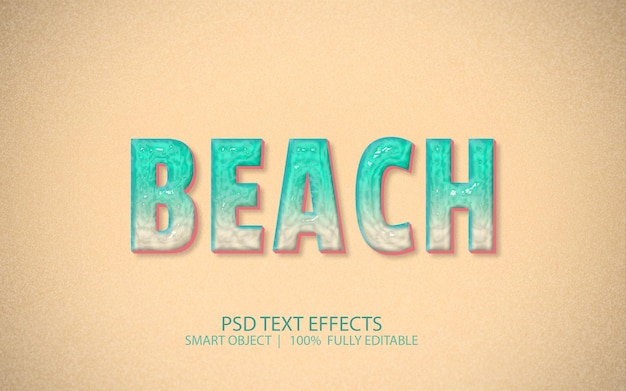 PSD beach water psd text effect