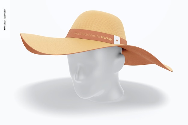 beach wide brim hat mockup