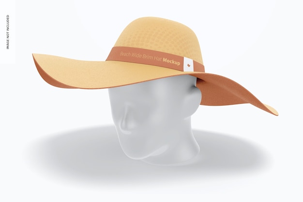 PSD beach wide brim hat mockup