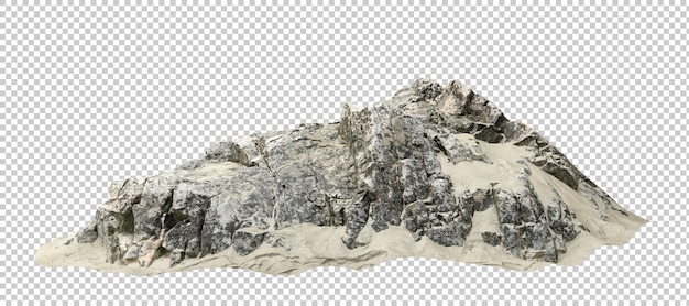 PSD beaches rock on sand cutout backgrounds 3d render