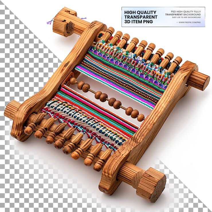 PSD beading loom for weaving beads into patterns on transparent background