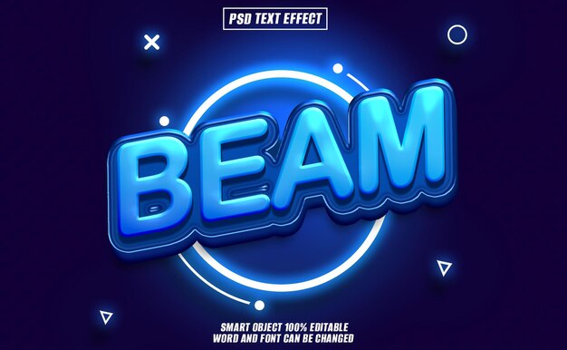 beam text effect font editable typography 3d text