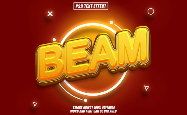 beam text effect lettertype bewerkbare typografie 3d tekst
