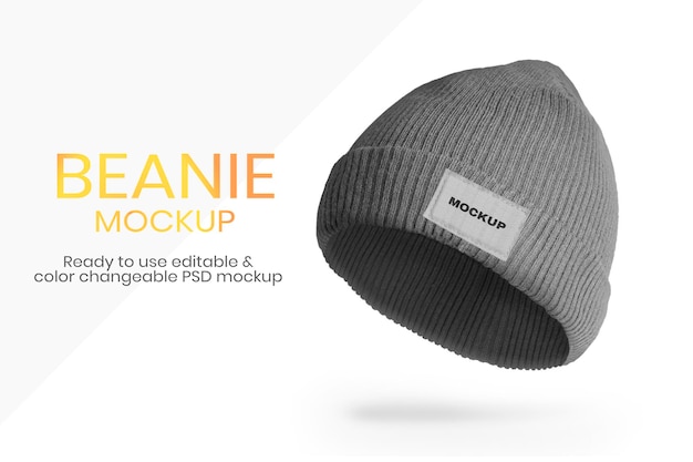 PSD beanie knitted hat mockup psd