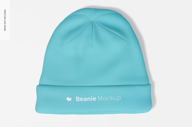 Beanie mockup, vista dall'alto