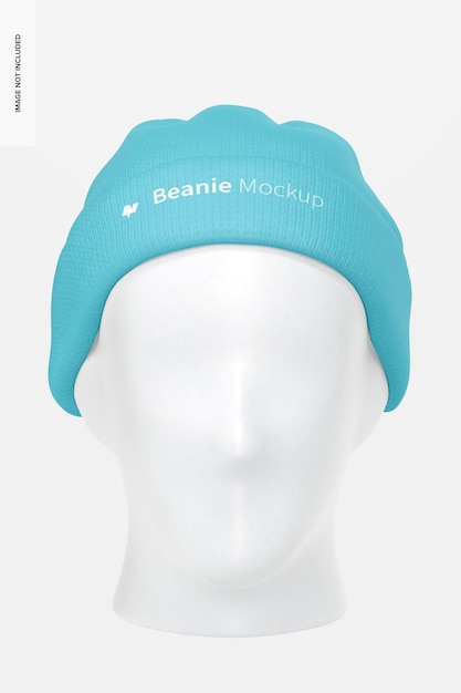 Beanie with Head mockup, Front View