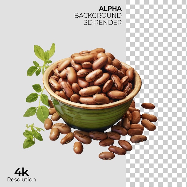 Beans on transparent background