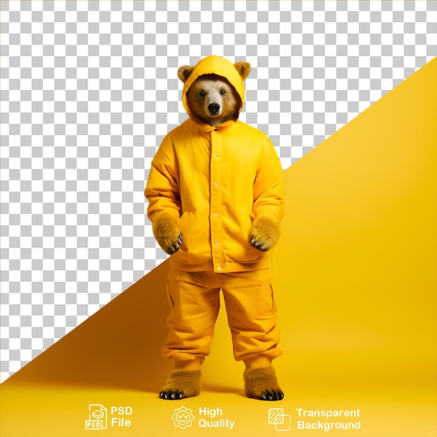 PSD bear character isolated on transparent background