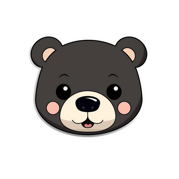 Bear face kawaii sticker png doorzichtig bestand