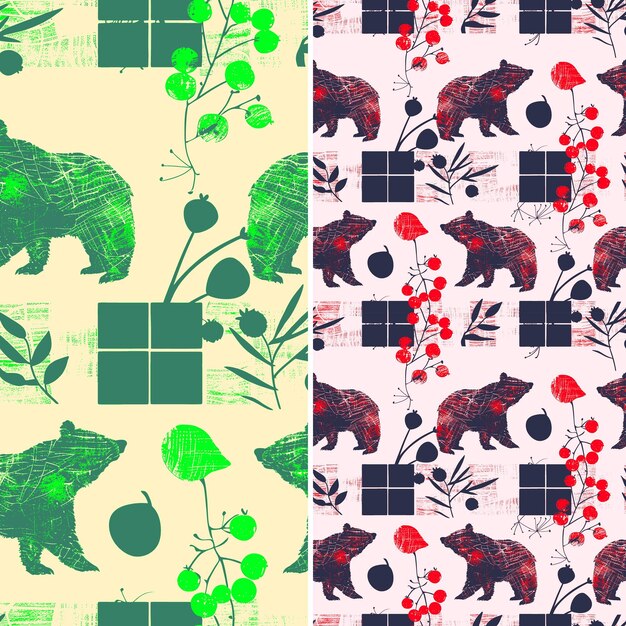 PSD a bear is shown in a pattern with a bear on it