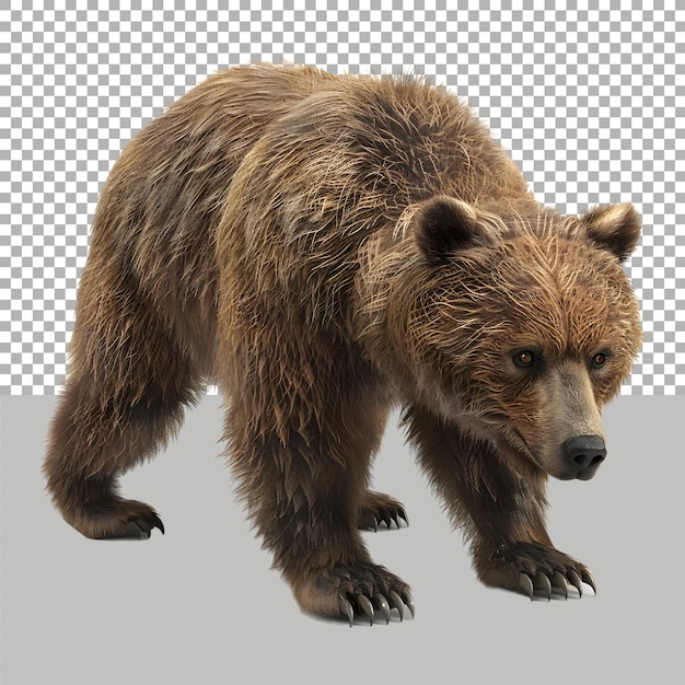 PSD bear standing on transparent background ai generated