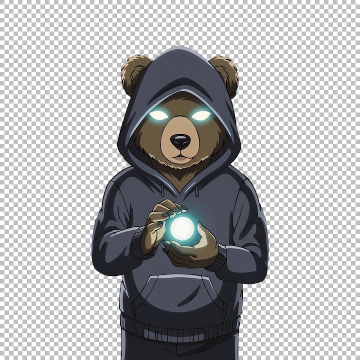 PSD a bear wearing jacket