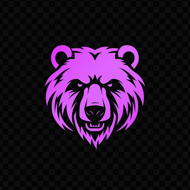 PSD a bear with pink on its face