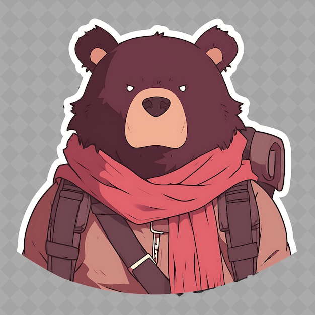 A bear with a scarf that says quot bear quot on it