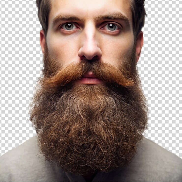 PSD beard isolated on transparent background