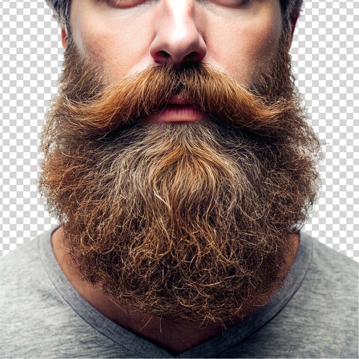 PSD beard isolated on transparent background