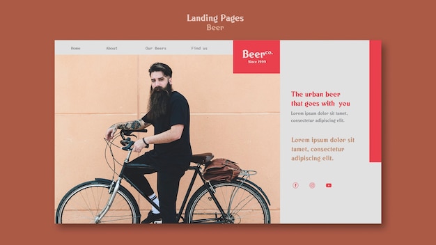 PSD beard landing page template