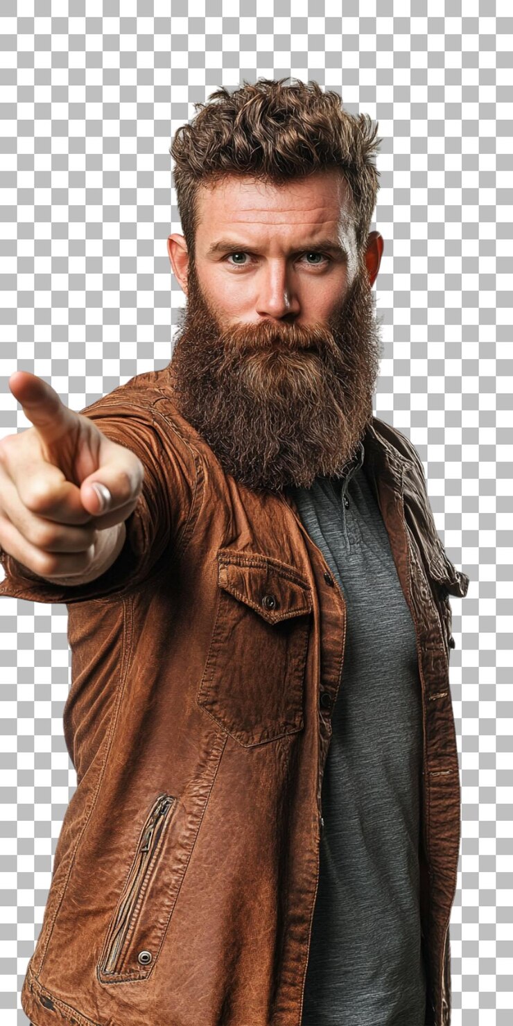 PSD a bearded man pointing at you with a finger pointing