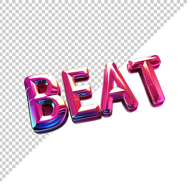 PSD beat 3d text with transparent background