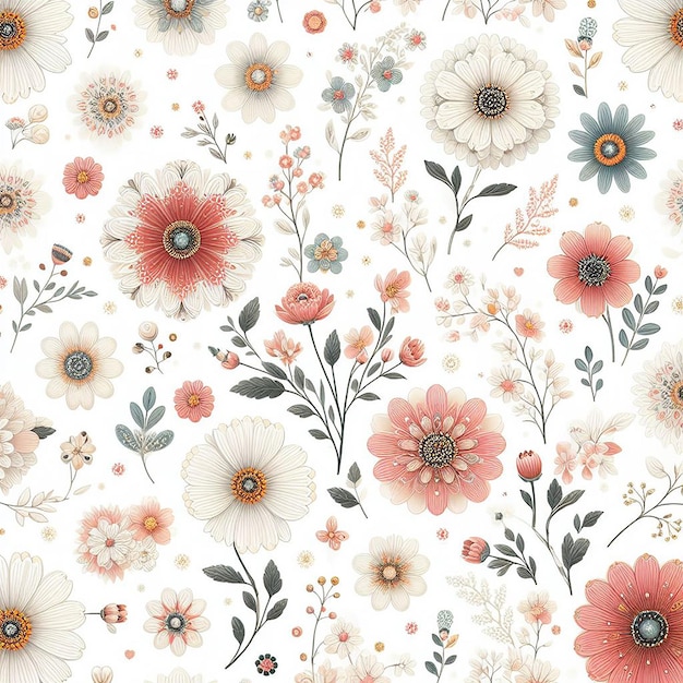 Beatiful colorful flower seamless pattern