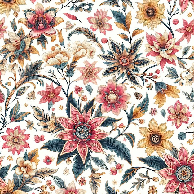 Beatiful colorful flower seamless pattern