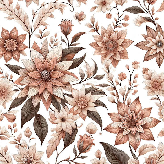 PSD beatiful colorful flower seamless pattern