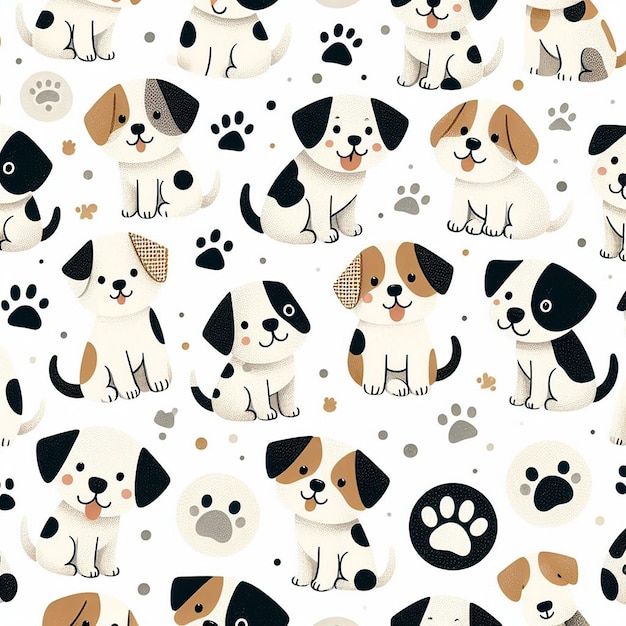 PSD beatiful dog seamless pattern