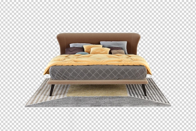 PSD beaty bed mockup 3d rendering