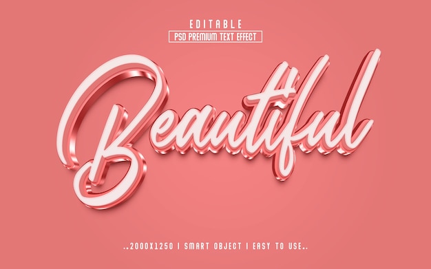 PSD beautiful 3d editable text effect psd with  premium background