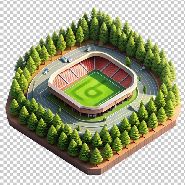 PSD beautiful 3d isometric stadium on transparent background