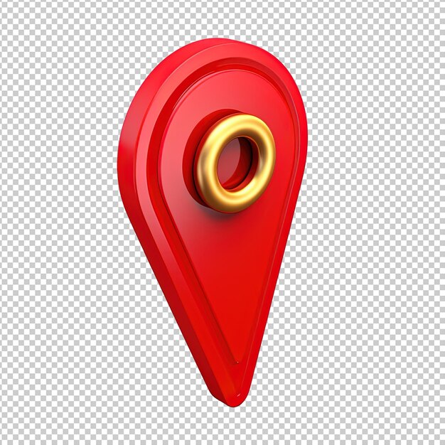 Beautiful 3d location pin icon white background