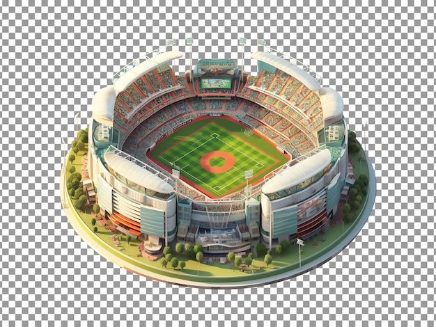 PSD beautiful 3d stadium isolated on transparent background