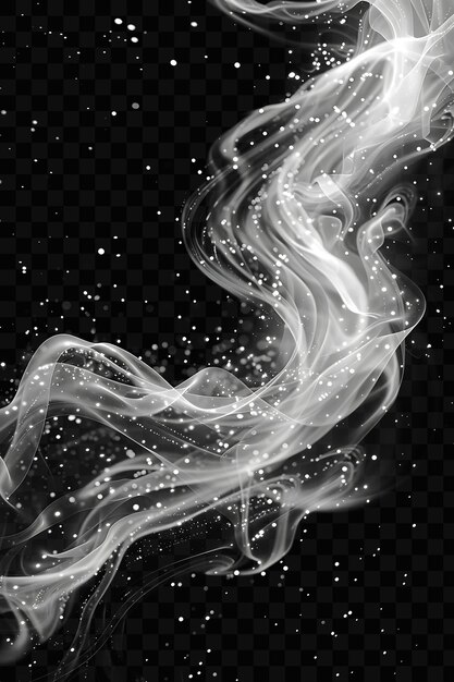 PSD a beautiful abstract fractal image with white smoke on a black background